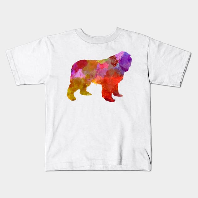 Newfoundland in watercolor Kids T-Shirt by PaulrommerArt